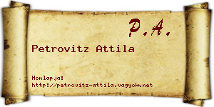Petrovitz Attila névjegykártya